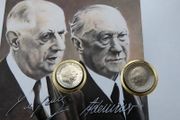 France Germany Joint Issue Treaty On The Cooperation 1963 1988 FDC ( coins cover )