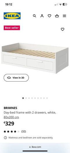 Ikea Brimnes Day Bed For Sale in Rathcoole, Dublin from Linners