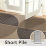 Living Room Rug, 160 x 230 cm, Jute Look Kitchen Rug, Natural Washable Rug, Black Brown, Non-Slip Rugs for Bedroom, Balcony, Entrance, Dining Room, Office Area Decor Image 3