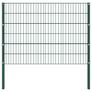 Fence Panel with Posts Iron 17x1.2 m Green Image 2