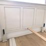 creamy beige solid wood bed frame king size Image 5