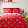 Catherine Lansfield Christmas Robins Christmas Duvet Set- King Size Reversible Image 4