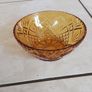 Vintage French Amber Glass Dessert Set  Sunburst Pineapple Design Image 6