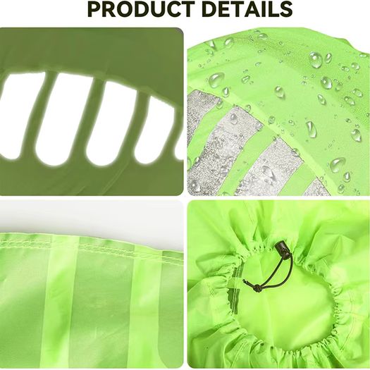 Bike Hi Viz Helmet Rain Cover With Reflective Strip Waterproof Windproof Bicycle Helmet Cover High Visibility Cycling Ride Gear