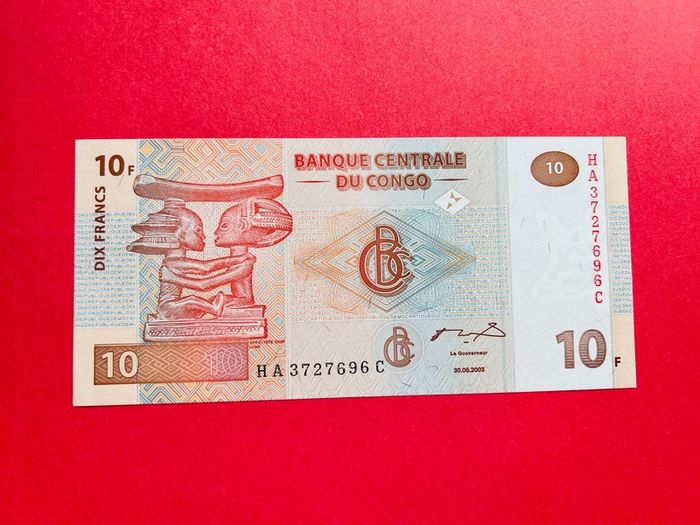 D.r. Congo  10  Francs   2003   Pick 93    ( Uncirculated )