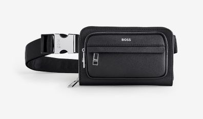 Black Leather Hugo BOSS Zair Bag