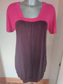 H&M burgundy/pink tunic dress size UK14/16 EU42/44 Postage included