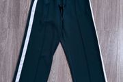 NEW Sporty white strip wide leg tailored trousers: size small / 10-12