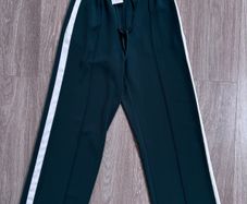 NEW Sporty white strip wide leg tailored trousers: size small / 10-12