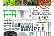 NEW SALE | 132+6.6FT Greenhouse Irrigation Hose, 154Pcs Garden Watering System Micro Drip Irrigation Kit with 4-Types Nozzles &amp; 4x6-Way Connector &amp; 1/4" Tubing Valve, Auto Plant Watering Device for Outdoor