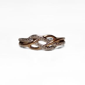 9ct Gold Diamond Twist Band Ring