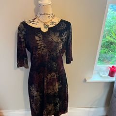 Floral Velveteen  Dress