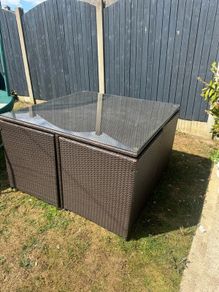 glass top garden table and chairs