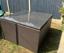 glass top garden table and chairs