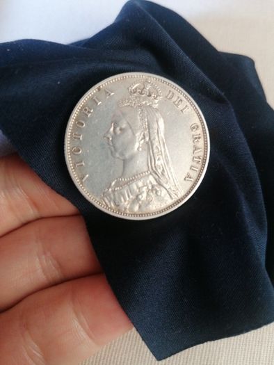 1887 Silver Half Crown Coin