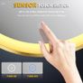 Round Bathroom Mirror with Lights Gold Frame Leather Strap Illuminated Bathroom LED Mirror Image 3