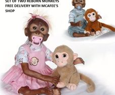 Twin Reborn Monkey Dolls Set of 2