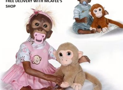 Twin Reborn Monkey Dolls Set of 2