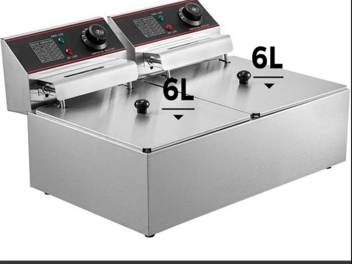 Commercial Deep Fryer 12L Electric Fryer 5000W Twin Basket YB-82 Dual Tank Electric Deep Fryer Countertop Stainless Steel French Fry for Commercial Uses 1 x 12 Ltr 5000