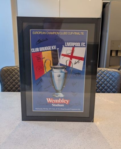Liverpool FC 1978 European Cup Final Signed Framed Programme Printed Poster (A3)