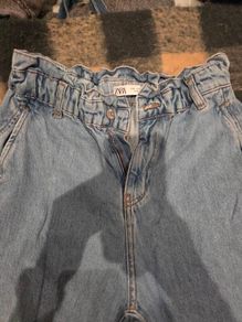 ZARA high-waist baggy paperbag jeans