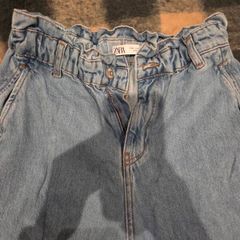 ZARA high-waist baggy paperbag jeans