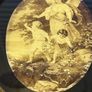 Vintage wall hanging depicting a scene of a guardian angel watching over 2 children Image 4