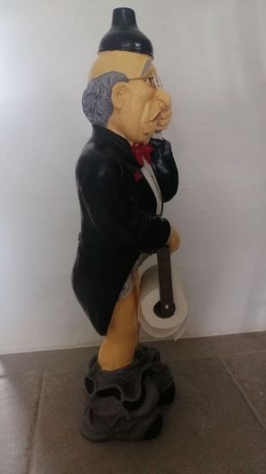 Old man paper toilet holder