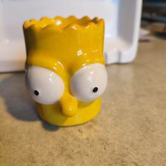 The Simpsons Bart Simpson Ceramic Single Yellow Egg Cup Holder Collectible