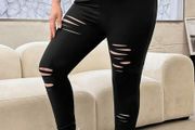 Fab Black Ripped Leggings size 20