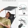 Sun Lounger, Deck Chair Folding, Sunbed, 193 x 53 x 29 cm, Max. Load 150 kg, with Sunshade Headrest Adjustable Backrest, Reclining Sun Chair for Terrace Pool Garden, Dark Grey (FREE POSTAGE) Image 4