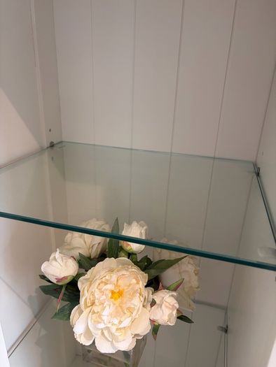 Solid Wood Dining Display Cabinet Cream Colour