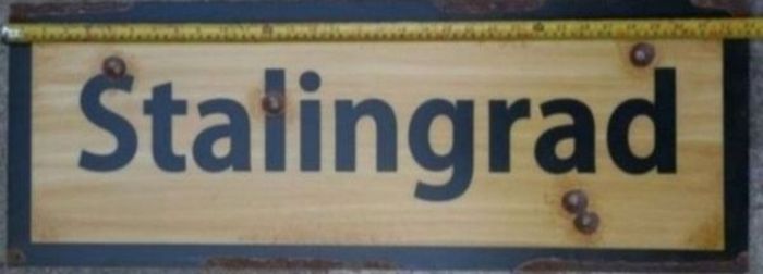 German ww2 ,steel stalingrad City sign. 1939/45 , (84x31cms)