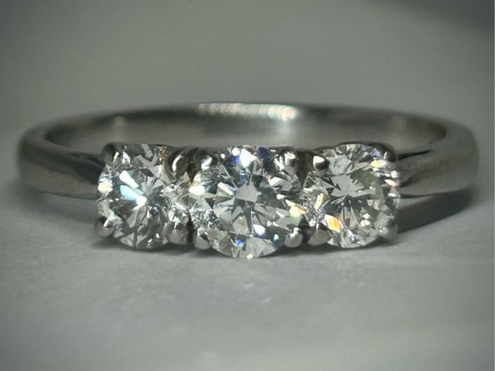 Natural Diamond Ring in Platinum