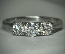 Natural Diamond Ring in Platinum
