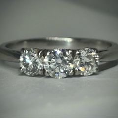 Natural Diamond Ring in Platinum