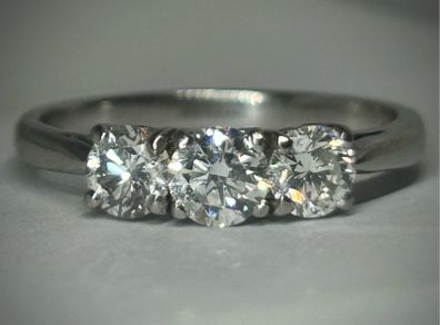 Natural Diamond Ring in Platinum