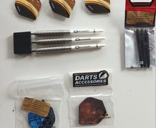 Dartboard and darts with accessories
