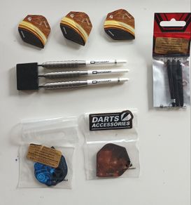 Dartboard and darts with accessories