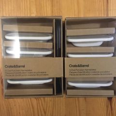 Crate & Barrel Oval Porcelain Nameplates (8) NEW