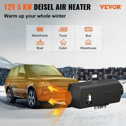 DC 12V 5KW Air Diesel Parking Heater LCD Monitor for RV Motorhome Trailer Trucks Boats Diesel Fuel Air nite Heater