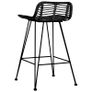 Bar Chairs 2 pcs Black Rattan Image 5
