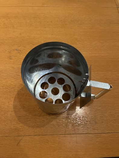 Metal Charcoal Lighter with Wooden Handle - Charcoal Lighter with Heat Shield - Quick Lighter