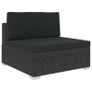6 Piece Garden Lounge Set with Cushions Poly Rattan Black Image 7