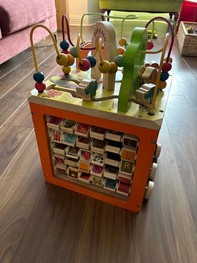 Zany Zoo wooden activity cube