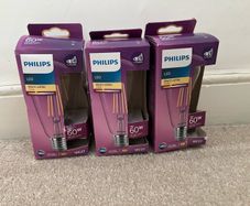 3x Philips LED warm white light bulbs