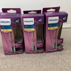 3x Philips LED warm white light bulbs
