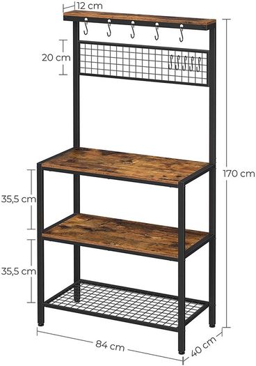 Industrial design kitchen shelf stand - Free Delivery Nationwide