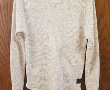 White long sleeved jumper, unique design and pattern, Size - S, Slim fit!