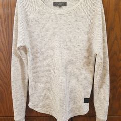 White long sleeved jumper, unique design and pattern, Size - S, Slim fit!